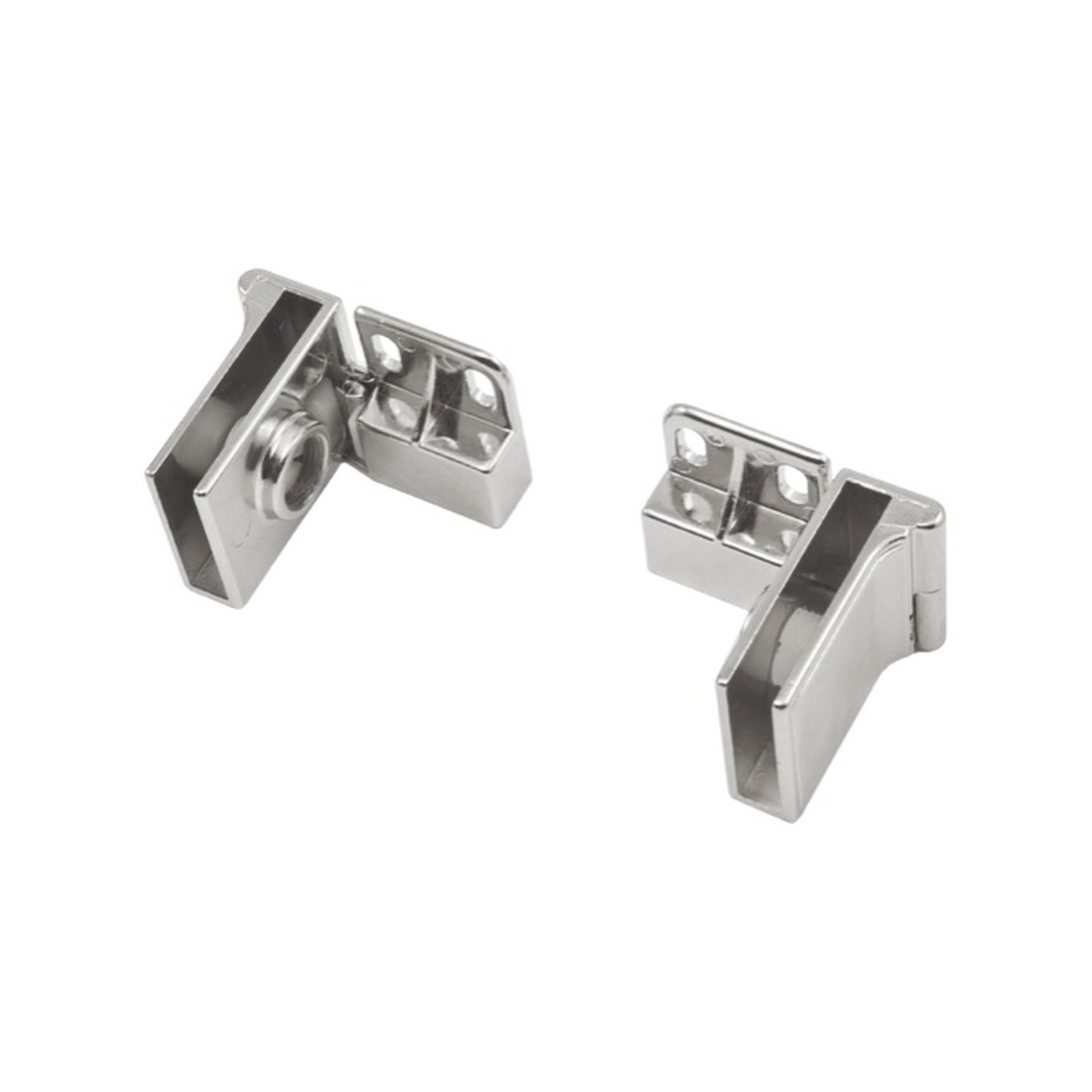 Петля для стекла без доводчика непроходная левая+правая, хром, б/еврошурупа AKS 44743