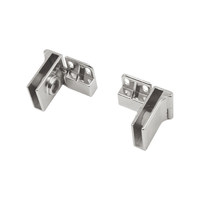 Петля для стекла без доводчика непроходная левая+правая, хром, б/еврошурупа AKS 44743