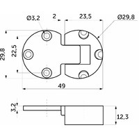 Петля барная без доводчика металл/металл, никель AKS 18839