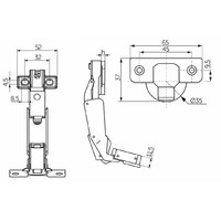 Петля 175* (165*)  h2  48mm, AKS  65656
