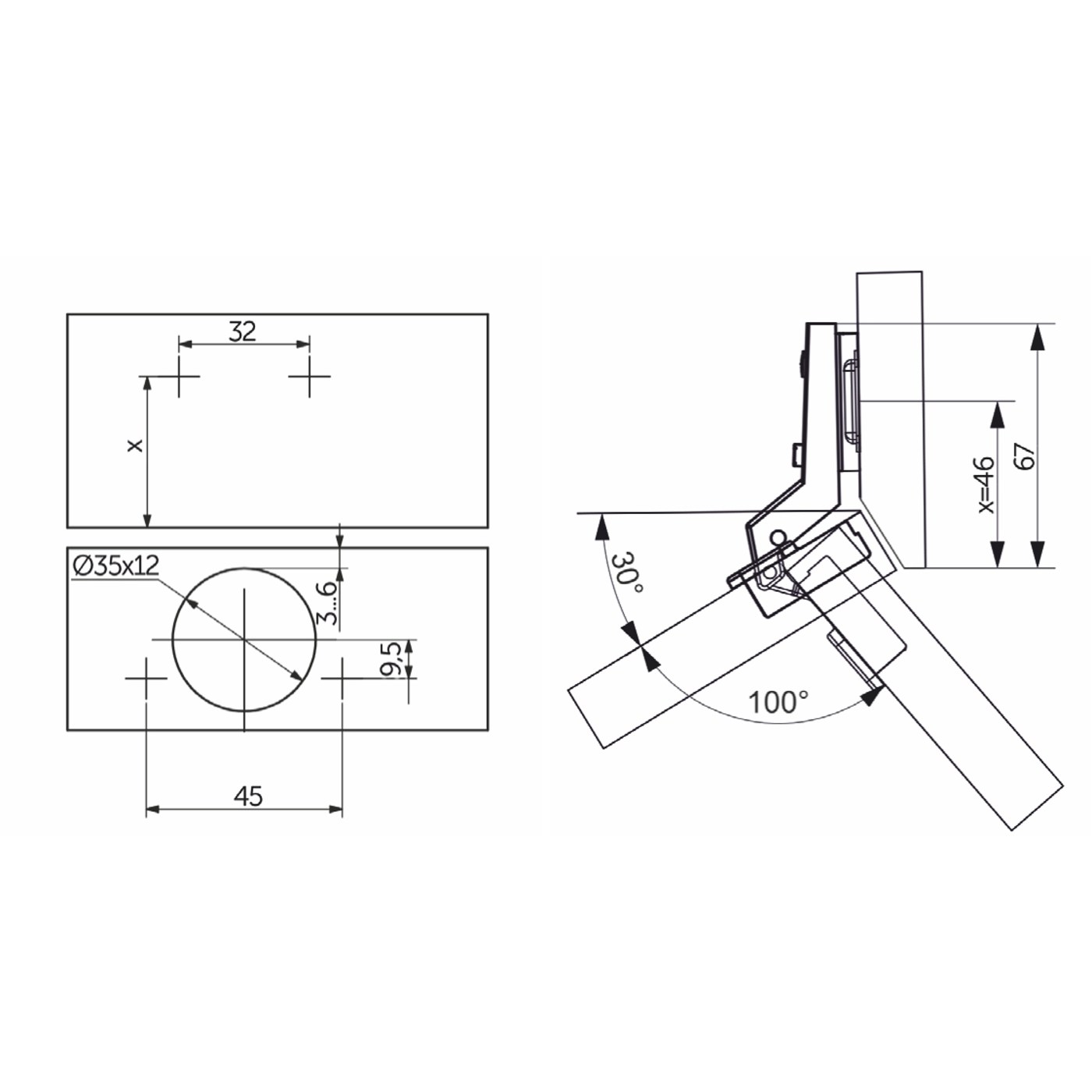 Петля 30*  h2, AKS 11122
