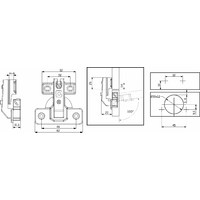 Петля 90* d35мм для фальшпанели с коротким плечом  h6, AKS  11260