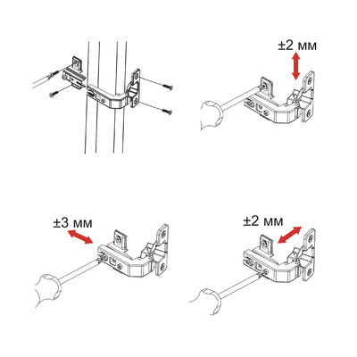 Петля 90* d35мм для фальшпанели с коротким плечом  h6, AKS  11260