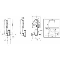 Петля 90° для фальшпанели с доводчиком, h0 с 3D-регулировкой, clipon AKS PLUS 65559