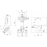 Петля угловая 45°, AKS  84165