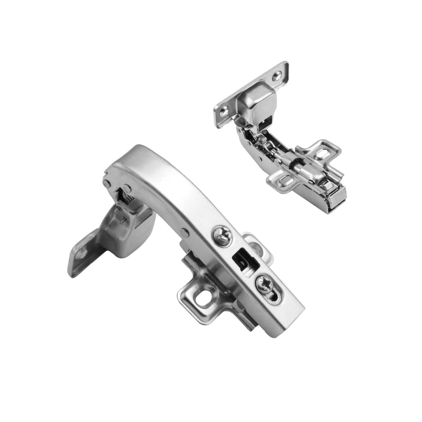 Петля угловая 90° с доводчиком 48мм планка h0 clip-on б/еврошурупа AKS 65659