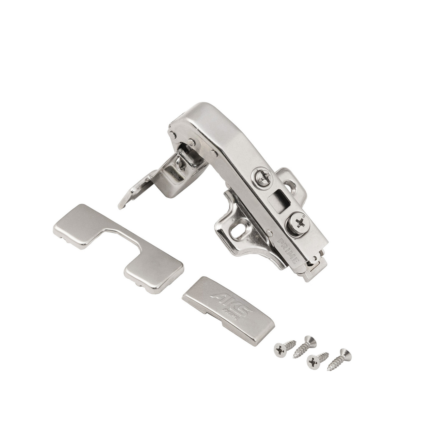 Петля угловая 90* с доводчиком 45мм h0 clip-on комплект заглушек с саморезами AKS PRIME 104945