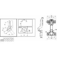Петля угловая 30° с доводчиком h0 45мм clip-on AKS 65654 (старый код 81066)