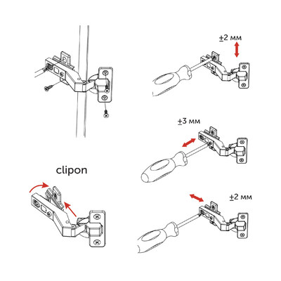 Петля угловая 30° с доводчиком h0 45мм clip-on AKS 65654 (старый код 81066)