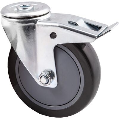 Колесо d125мм под винт М12, с тормозом  72172