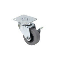 Колесо мебельное d 40 мм с резиновым ободом с тормозом AKS 72657