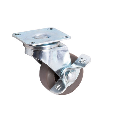 Колесо мебельное d 40 мм с резиновым ободом с тормозом AKS 72657