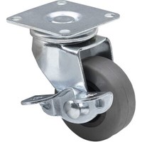 Колесо мебельное d 40 мм с резиновым ободом с тормозом AKS 72657