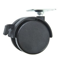 Колесо мебельное КМ-40Н (площадка) с тормозом черное AKS 11084