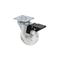 Колесо мебельное SHIFT 50 с тормозом KM-BH50MM-00, прозрачное AKS 11086