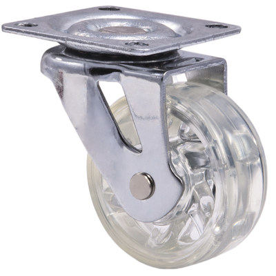 Колесо мебельное SHIFT 50 с тормозом KM-BH50MM-00, прозрачное AKS 11086