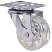Колесо мебельное SHIFT 50 с тормозом KM-BH50MM-00, прозрачное AKS 11086