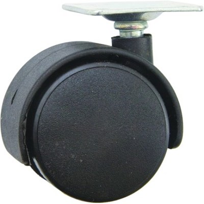 Колесо мебельное d50 с площадкой чёрное AKS 11083