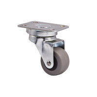 Колесо мебельное с площадкой с рез.ободом d-50мм, h-67мм, площадка-42*42мм серое AKS 11077