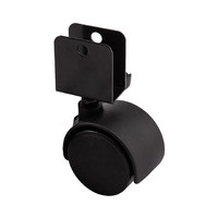 Колесо мебельное d40 U-образное, черное AKS 73091