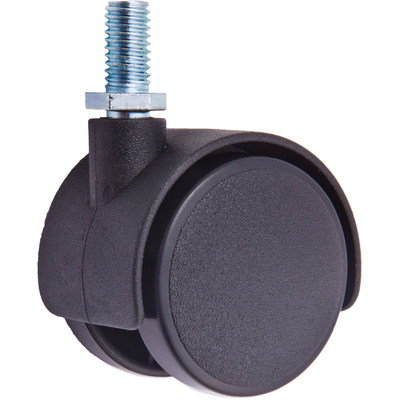 Колесо мебельное d50 мм с винтом М8 с торм.пласт., черный AKS 46315