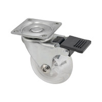 Колесо мебельное d50 h64 с площадкой с торм. AKS 75744