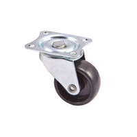 Колесо меб. d38 h51 с площадкой с рез.ободом, черный AKS 11079