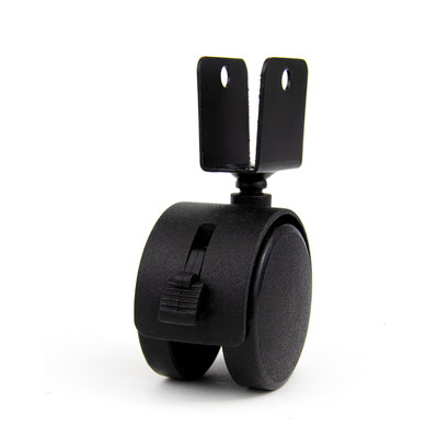 Колесо мебельное D50мм, с тормозом, П-образное,черное NW50/01/03 ПАРТНЕР (400)