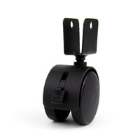 Колесо мебельное D50мм, с тормозом, П-образное,черное NW50/01/03 ПАРТНЕР (400)