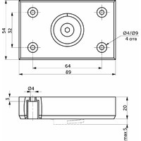 Опора мебельная B-01 регулируемая, металлик (57*87) AKS 52318 (новый код 79994)