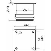 Опора мебельная D-50мм Н-50мм (219), хром AKS  11069
