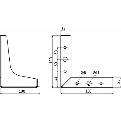 Опора мебельная угловая H100, белая AKS  64751