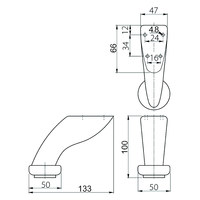 Опора меб. D-712 хром h100 AKS 22644