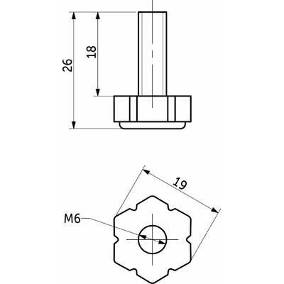 Регулятор уровня М6, белый AKS 61116