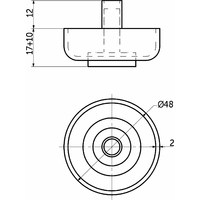 Опора мебельная пластиковая WPJA-22 h17 (25/500шт) AKS 79314