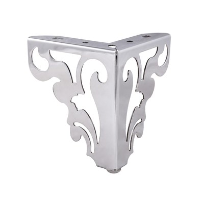 Опора мебельная угловая резная Н120 Хром AKS 68224