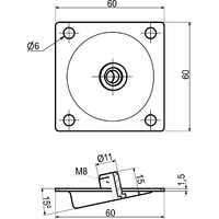 Крепление для опоры под углом OP 089-O AKS  85206