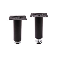 Опора мебельная D-100 h100 с регулировкой, металлическая, черная AKS 57400