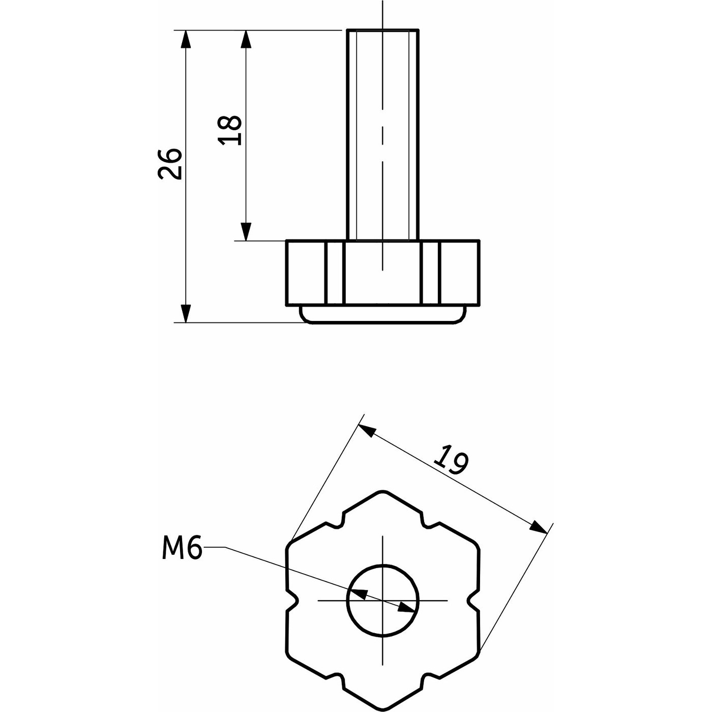 Регулятор уровня М6, белый AKS 106464