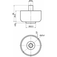 Опора меб. пласт. WPJA-22 h27 регул. черный AKS 51935