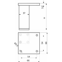 Опора меб. алюм. D-727 h100 мат.хром AKS 22799