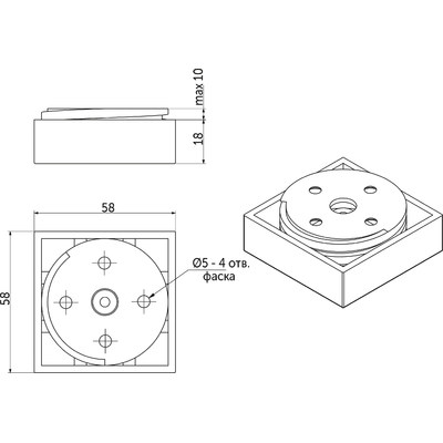 Опора меб. пласт. B-06 h18 регул. металлик AKS 76880