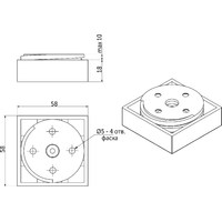 Опора меб. пласт. B-06 h18 регул. металлик AKS 76880