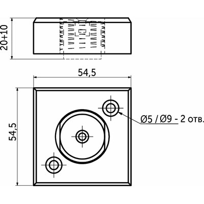 Опора мебельная пласт. В-06 h20 регул. черный матовый AKS 87693
