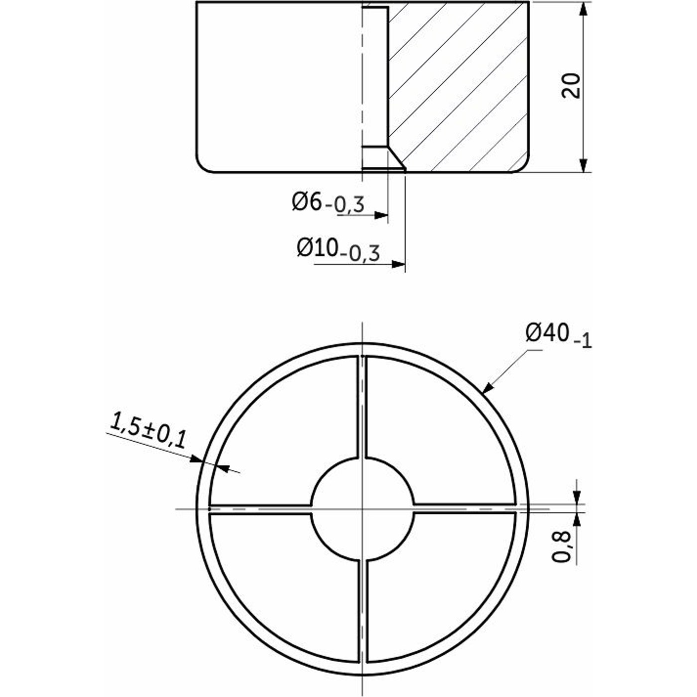 Опора меб. пласт. d40 h20 чёрный РП AKS 95514