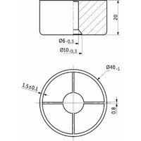 Опора меб. пласт. d40 h20 чёрный РП AKS 95514