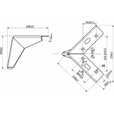 Опора меб. мет. HELLY h100 угловая браш.золото AKS 115528 (старый код 90909)