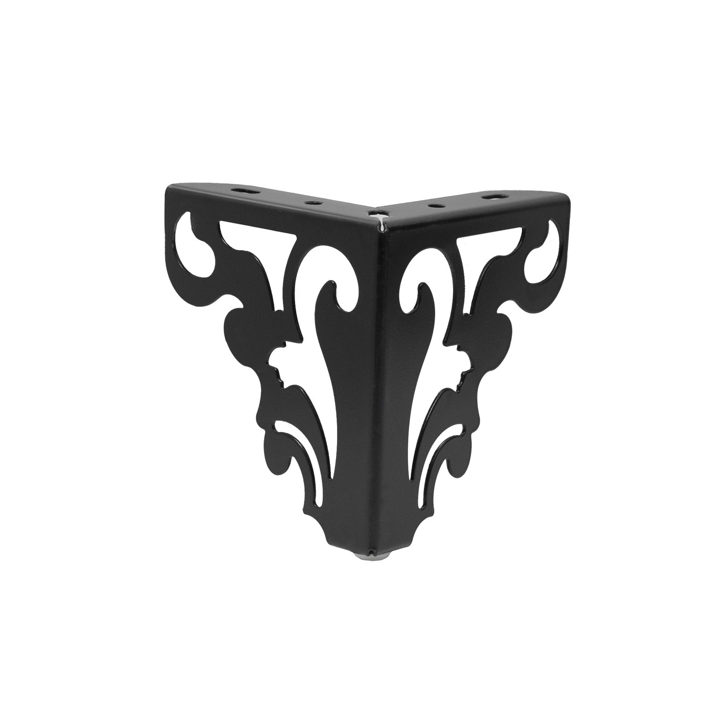 Опора меб. мет. резная h120 угловая черный AKS 68223