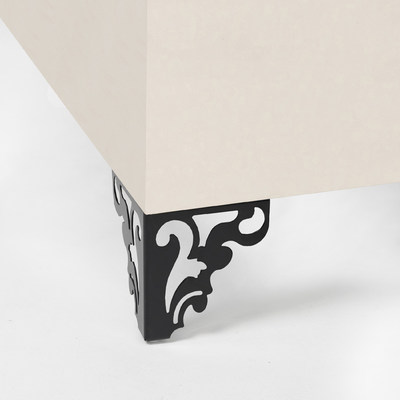 Опора меб. мет. резная h120 угловая черный AKS 68223