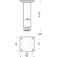 Опора меб. металл. D-150 h150 с регул. хром AKS 22639
